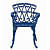 Indigo Blue Iron Garden Chair - front_view