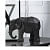Black Geometric Elephant Artefact - photo
