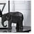 Black Geometric Elephant Artefact - left_view