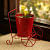 Home Decor 'Plant On Wheels' Table and Floor Decorative Metal Flower Planter Pot 1 Planter, 1 Stand (Glossy Red, 7.3 * 5.0 * 7.1Inch) - photo
