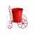 Home Decor 'Plant On Wheels' Table and Floor Decorative Metal Flower Planter Pot 1 Planter, 1 Stand (Glossy Red, 7.3 * 5.0 * 7.1Inch) - top_view