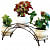 Home Decor Metal 3 Pot Holder Planter Stand, Black, L- 66 cm, Width- 24 cm , Height- 36 cm - photo