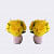 Artificial Triple Flower Plant for Home Decoration (Yellow) - rear_view