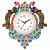 Hand Painted Peacock Decorative Wall Clock - top_view