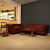Buff Leather L Shape Chesterfield Sofa - front_view
