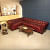 Buff Leather L Shape Chesterfield Sofa - top_view